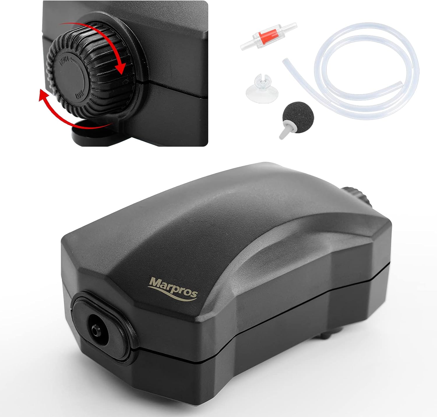 Aquarium Air Pump Single Outlet/Dual Outlet Adjustable Aerator with Accessories for 10-100 Gallon Fish Tank