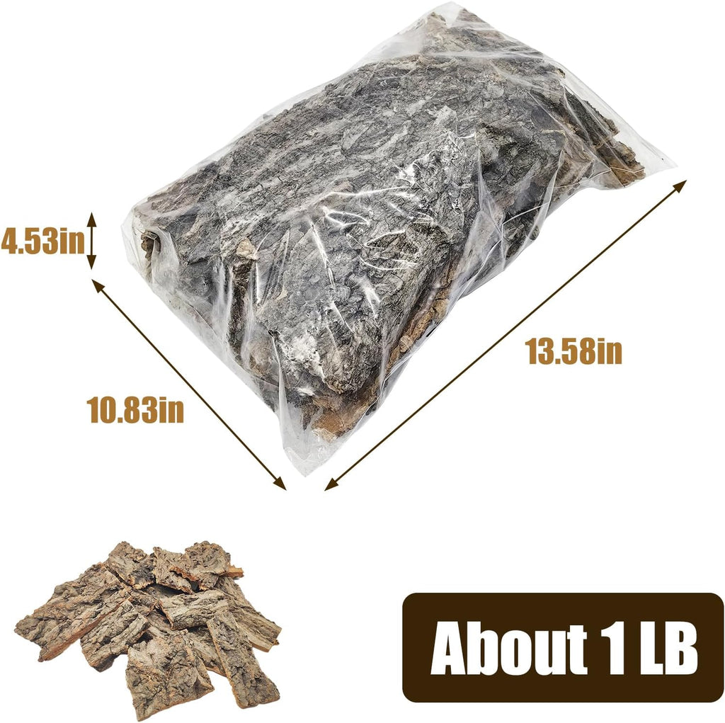 VCEPJH Reptile Bark Bedding,1 LB Natural Cork Bark for Reptiles Flat Cork Wood Terrarium Substrate Tank Supplies for Snake Spiders Bearded Dragons Hermit Crabs Geckos