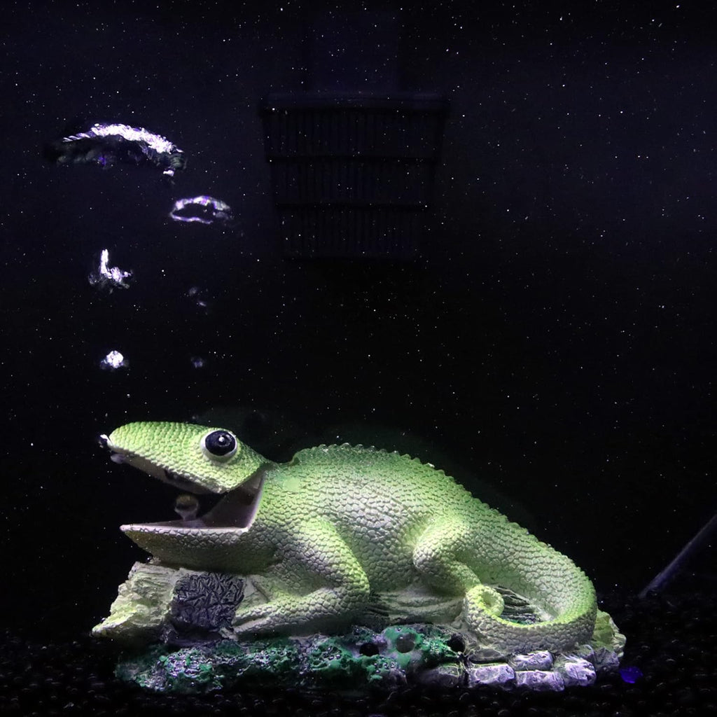 ALEGI Aquarium Air Bubbler Decorations,Air Bubbler Decor Ornament for Fish Tank (Lizard)