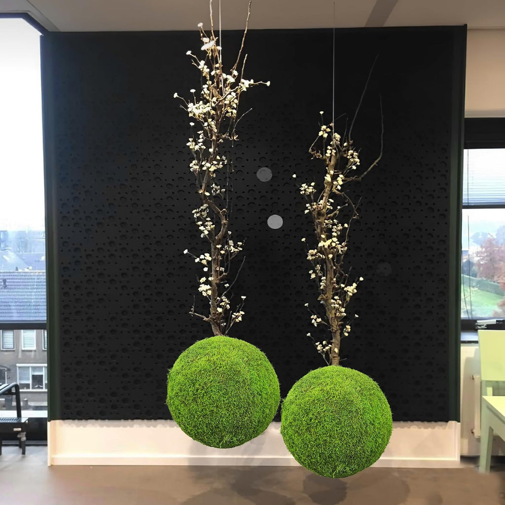 Artificial Plant Topiary Balls 11.81" Moss Balls Decorative Faux Dried Moss Balls Large Green Artificial Balls for Outdoors Patio Garden Balcony Backyard Indoor Home Wedding Party Decor