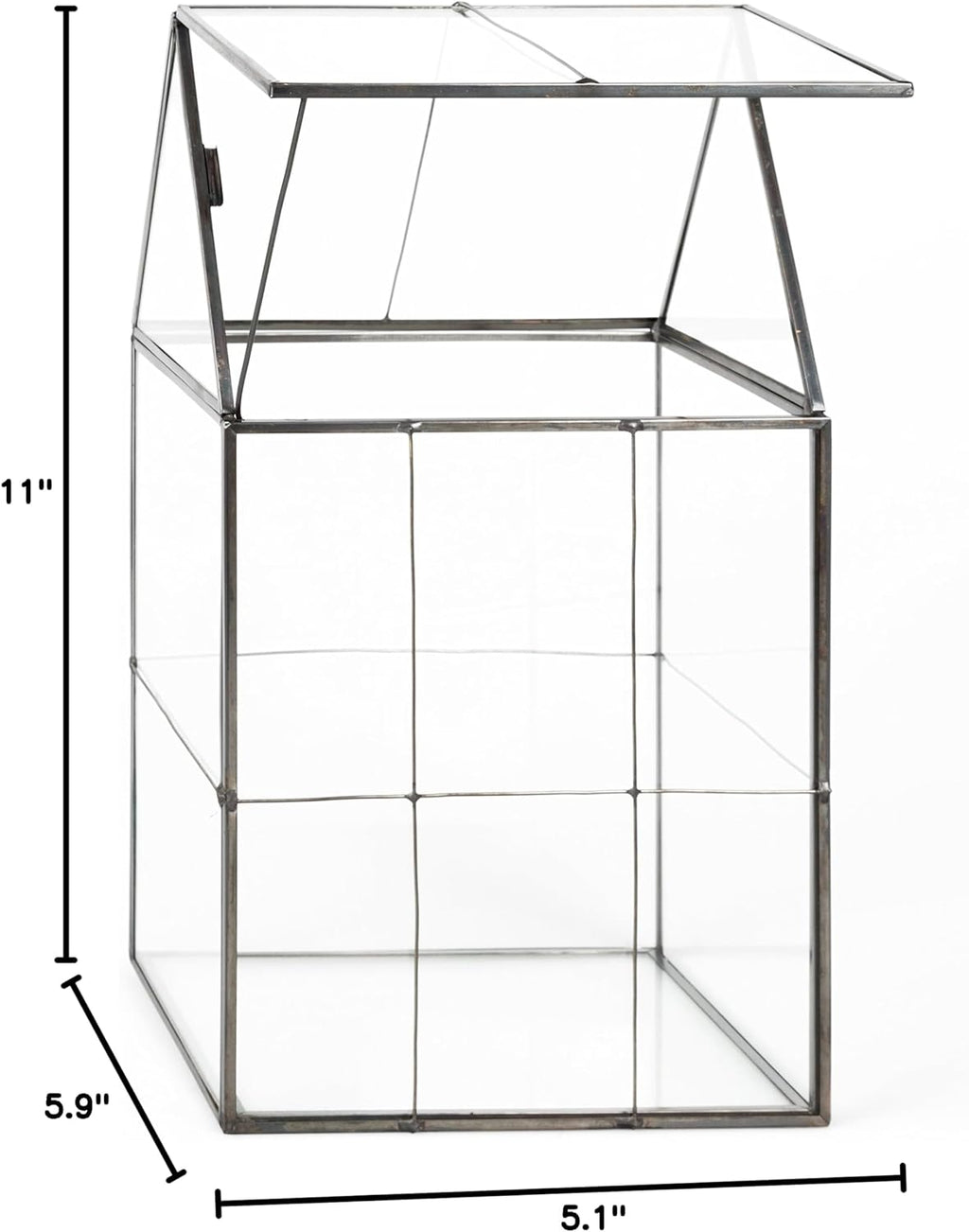 D'Eco Glass Geometric Centerpiece (6x5x11)- Tabletop Planter Terrarium for Home Decor & Wedding Letterbox- Fill w/Succulents, Holiday Decorations, Mini Trees & Ornaments- Xmas Gift for Plant Lovers