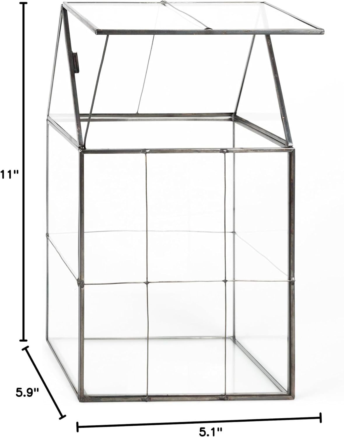 D'Eco Glass Geometric Centerpiece (6x5x11)- Tabletop Planter Terrarium for Home Decor & Wedding Letterbox- Fill w/Succulents, Holiday Decorations, Mini Trees & Ornaments- Xmas Gift for Plant Lovers
