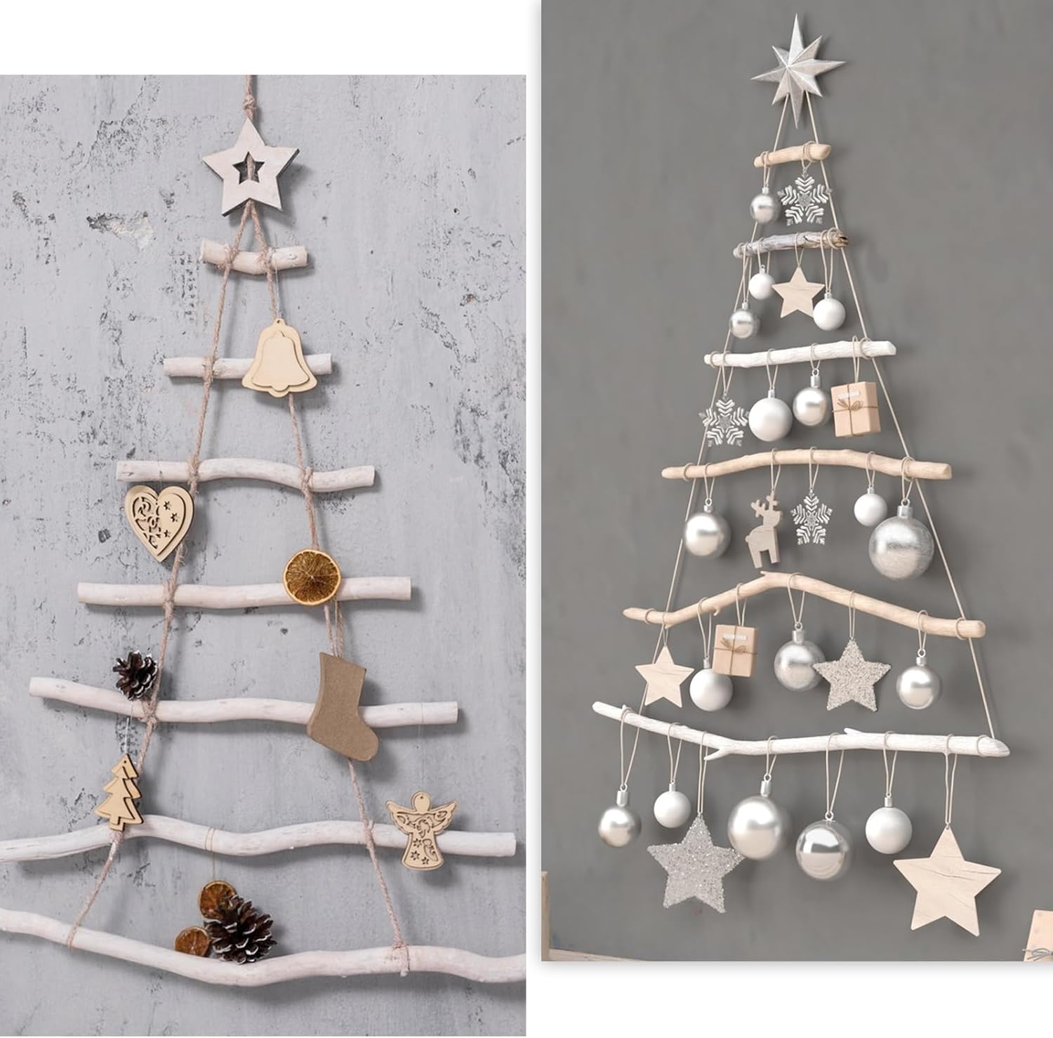 50Pcs Natural Twigs, Driftwood Branches, Unfinished Timber Rods for Model Making, Home Decor & Art Supplies (White 20CM)