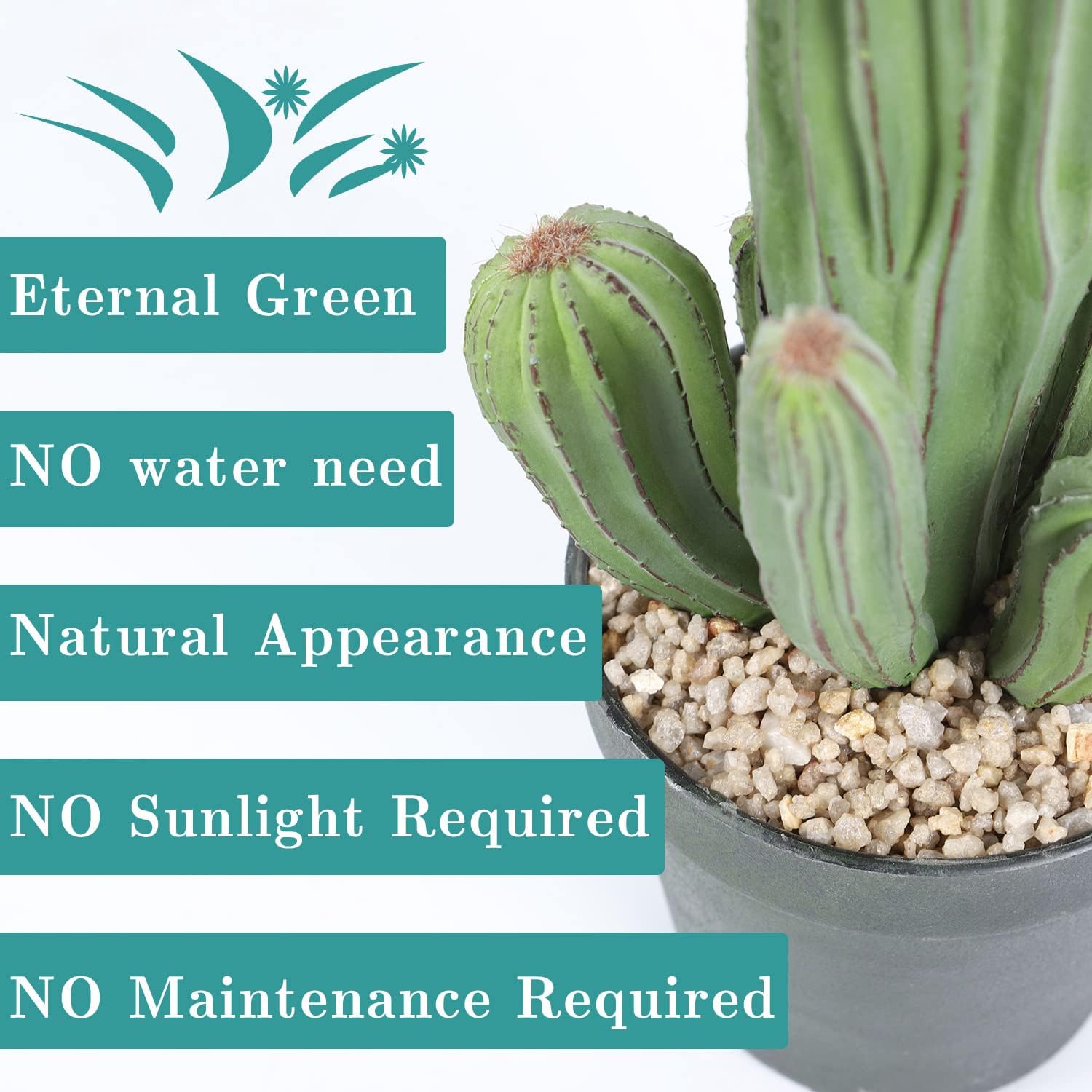 Artificial Cactus Fake Cacti 16" Faux Potted Cactus Plants for Home Store Office Decoration