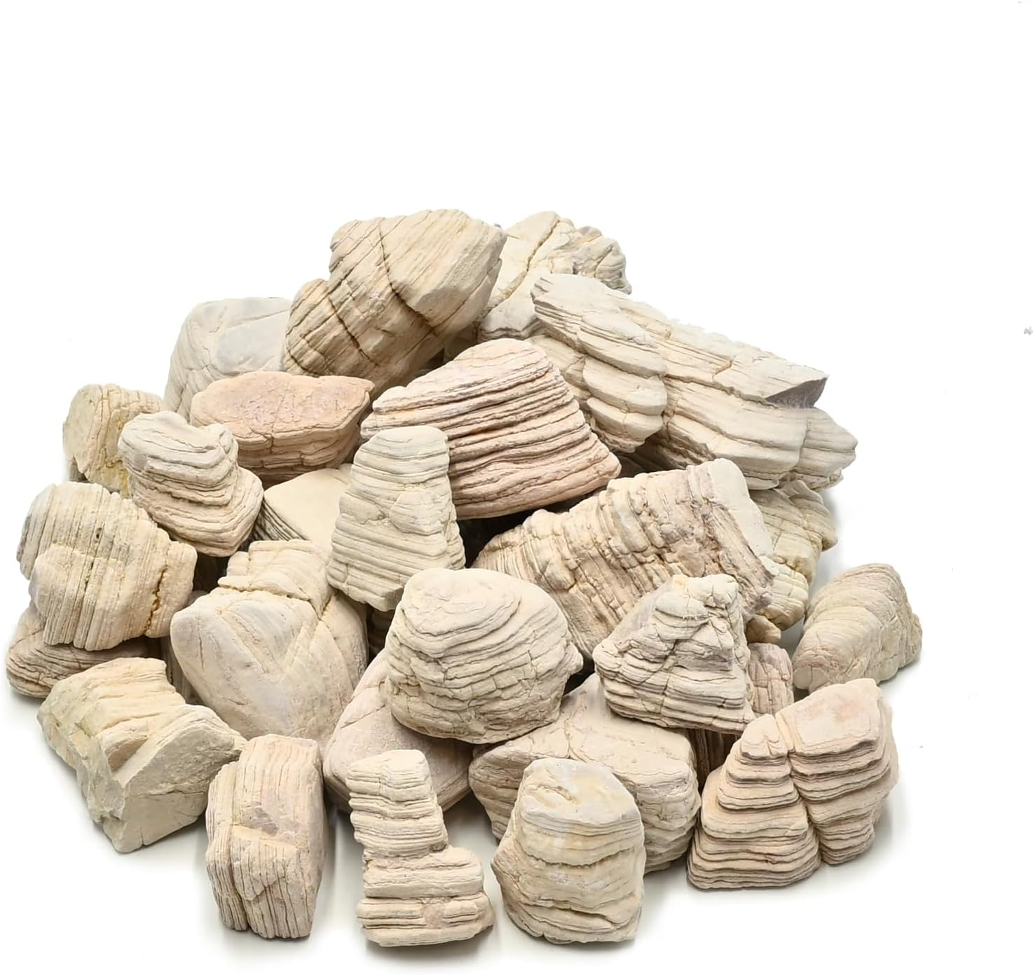 Natural Rocks Pagoda Stones 1-2 Inches Decorative Stones for Fairy Gardens,Miniature Landscaping,Bonsai,DIY Crafts,Aquariums & Reptile Terrariums-1lb