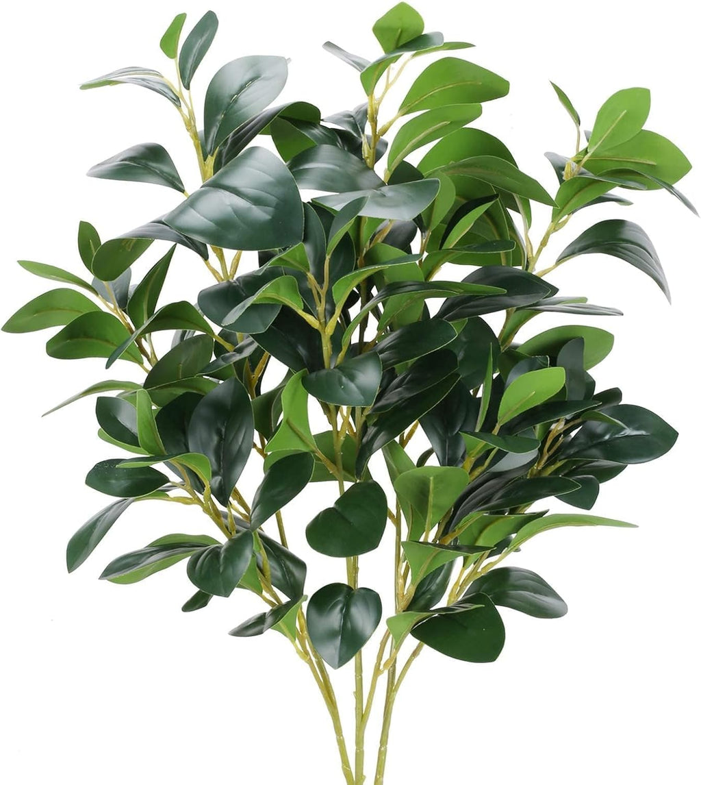 3Pcs Faux Greenery Stems Eucalyptus Plant 32.3'' Long Stem Artificial Shrubs Plants Silk Greenery Stems Arrangement for Floor Vase Garden Office Home Decor Wedding Table Centerpiece