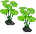 Artificial Fish Tank Decorations Plants, Aquarium Decor Plant Plastic Realistic Silk Plants for Fish Tank Leaf Pad Hammock for Small Tank, Goldfish, Reptiles
