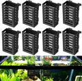 Lnrueg 8PCS Aquarium Plant Holder with Hooks, Hanging Rimmed Tank Plant Pot Aquarium PlantersCups, Upgraded Aquatic Planter Cups for Fish Tank Aquaponic Planter and Aquascape Decorations