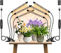 3 Heads Plant Lights for Indoor Growing, 2 Pack Grow Lights for Seed Starting, Full Spectrum Clip Grow Lamps with Auto ON & Off Timer 3/9/12H, 3 Switch Modes, 10 Dimming for Houseplants