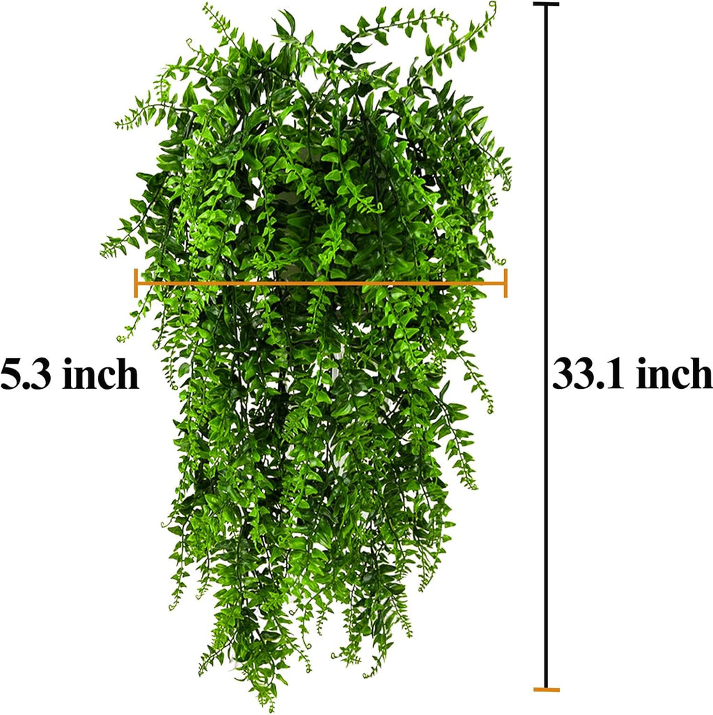 HERCOCCI 3 Pack Reptile Plants, Terrarium Hanging Plants Vines Artificial Leaves Habitat Decorations with Suction Cup for Bearded Dragon Hermit Crab Lizard Snake Geckos Chameleon