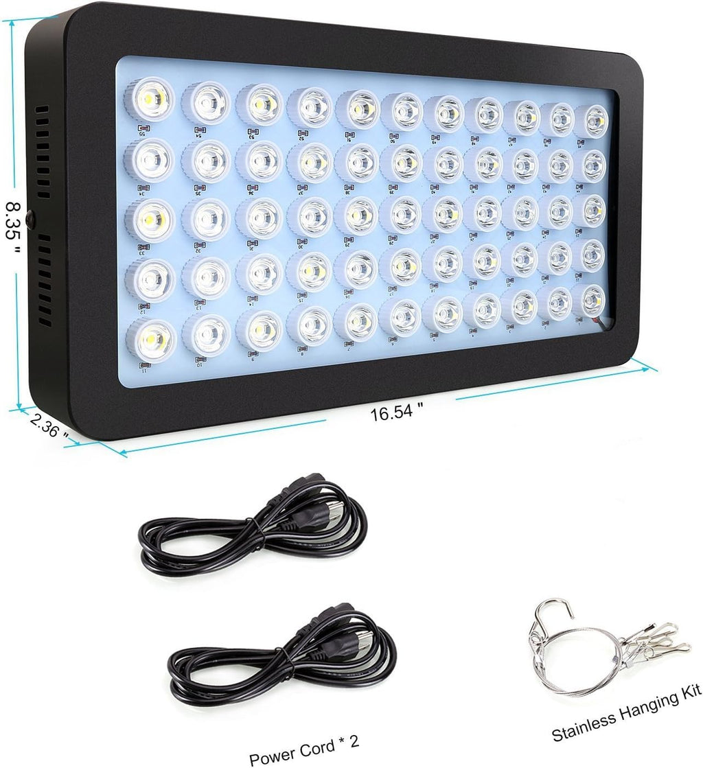ARKNOAH LED Aquarium Light 165W, Full Spectrum Fish Tank Light Dimmable Brightness for Freshwater and Saltwater Aquariums, Energy-Efficient Coral & Plant Growth