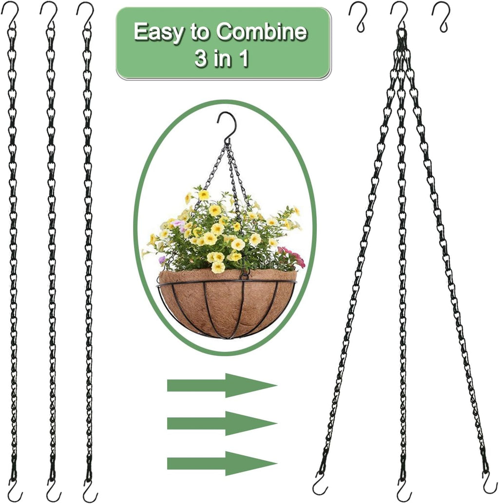 Adjustable Hanging Chain with Hooks, 20.8 Inch, Black