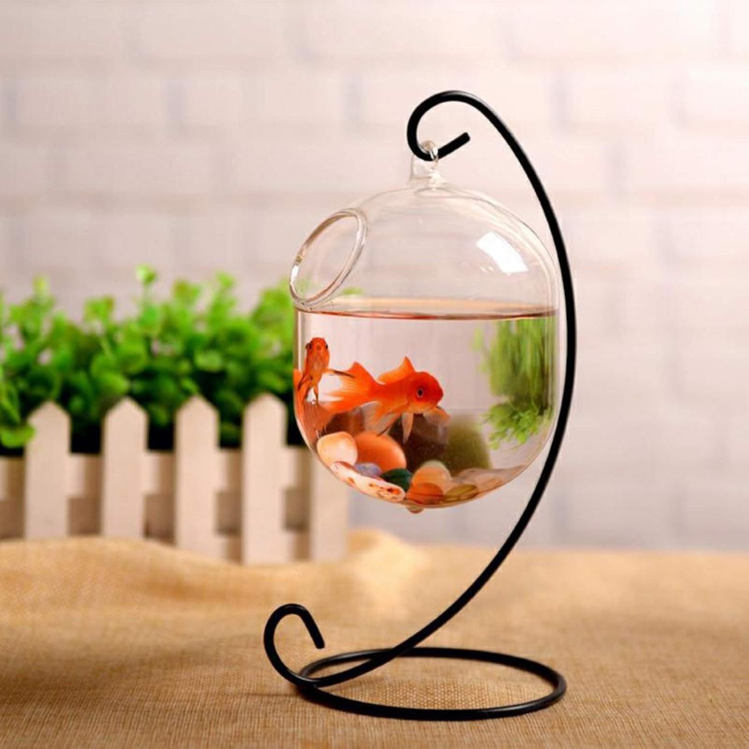 Suspended Transparent Hanging Glass Fish for Tank Bottle Aquarium Flower Plant Vase Flower Vase for Home Decora Home Decor