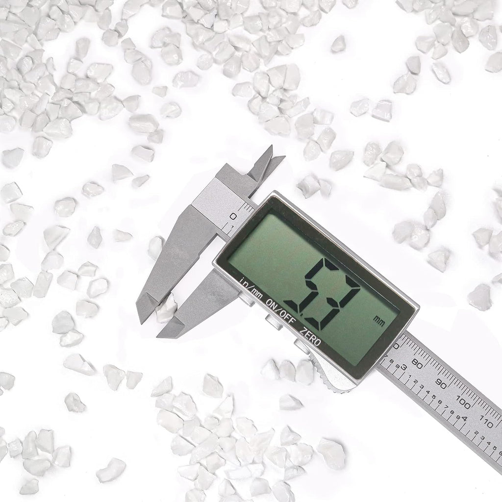 Crushed Glass for Resin Art - 3-6mm White Porcelain, 1.5lb | Broken Glass Pieces for Crafts, Vase Filler & Fire Pit Media | Decorative Stones