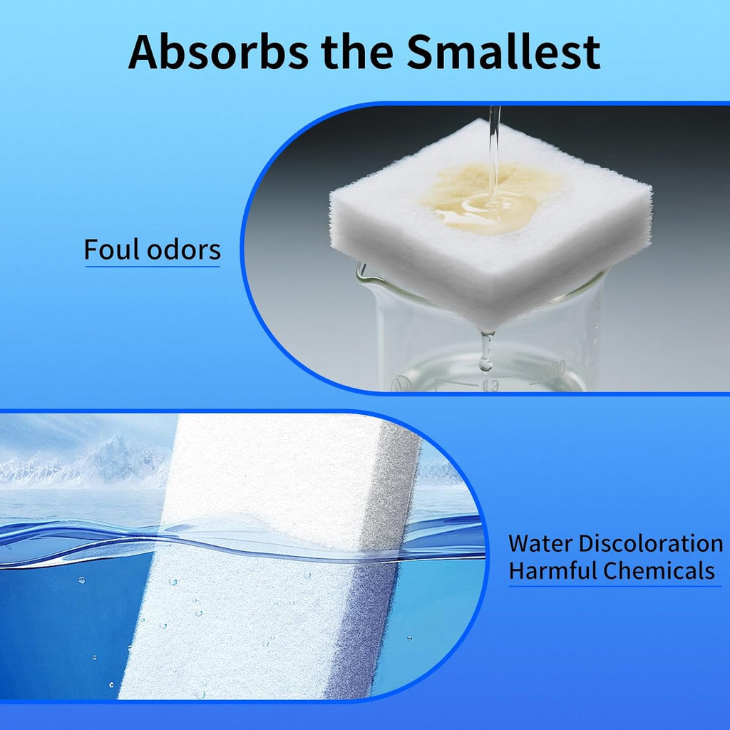Aquarium Filter Floss 12"x72"x1" Thick Multi-Layer Fish Tank Filter Floss Water Polishing Filter Pad, for Crystal Clear Water, Media Roll Cut to Size