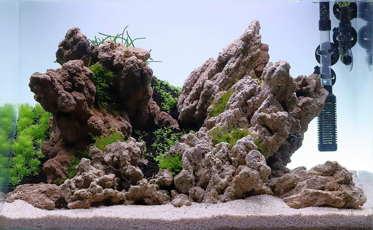 SubstrateSource Natural Stone for Aquarium, Terrarium, Paludarium, Reptile Enclosures - Set of Decorative Rocks for Landcapes, Aquascaping, Fish Tank Decor (Mountain Stone Stone, 10 Pounds, 3-8")