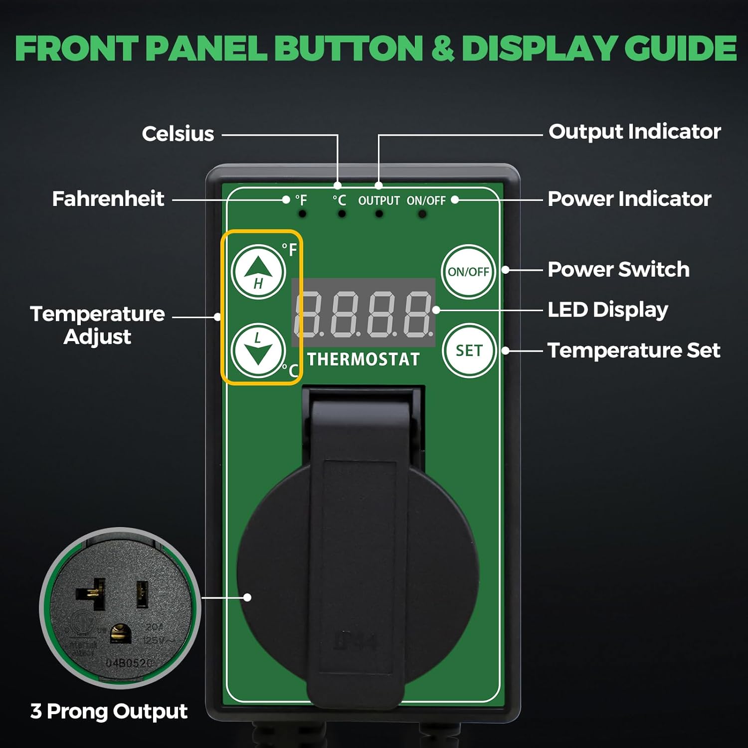 EAGLE PEAK Digital Heat Mat Thermostat Controller -4 to 108 °F for Heat Mat, Greenhouse, Heater Fan, Seedling, Germination, Fermentation and Reptiles, 15A/1500W, 2 Pack