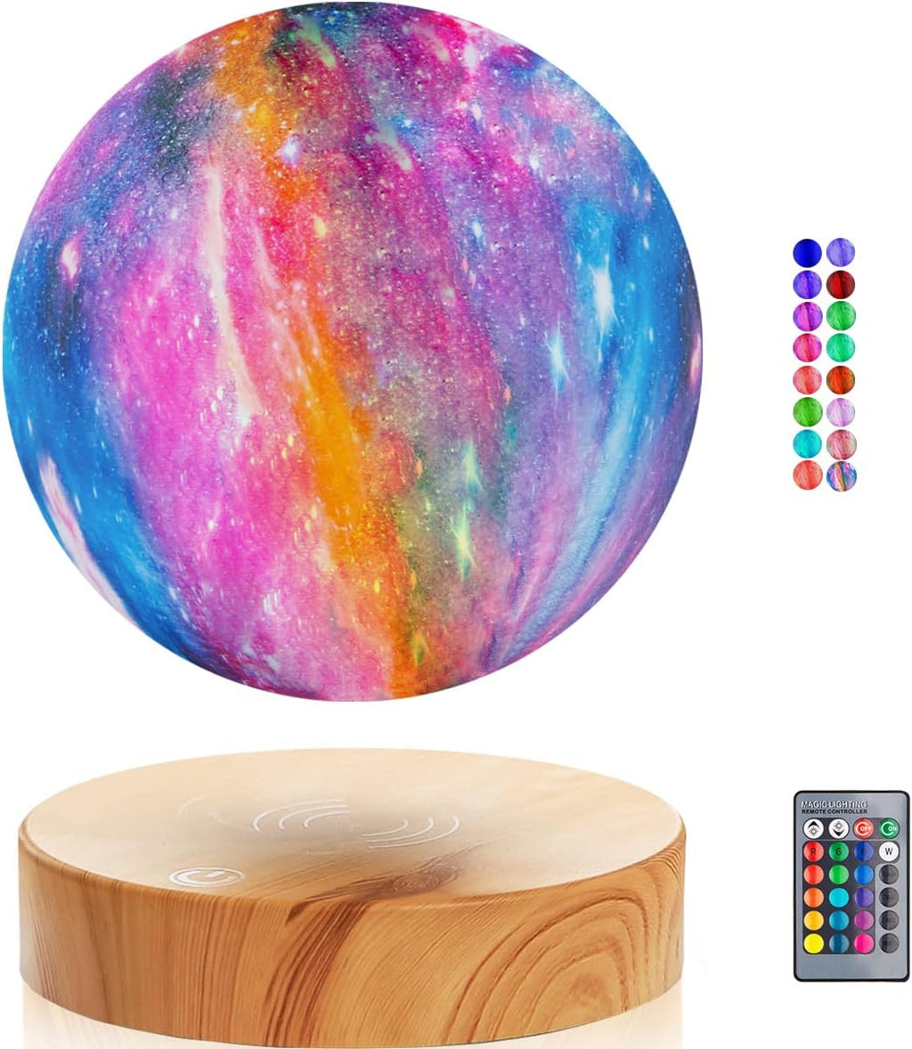 VGAzer Levitating Moon Lamp,Floating and Spinning in Air Freely with 3D Printing LED Moon Light Has 16 Colors 20 Modes for Unique Christmas Gifts,Room Decor (16 Colors Galaxy Moon)