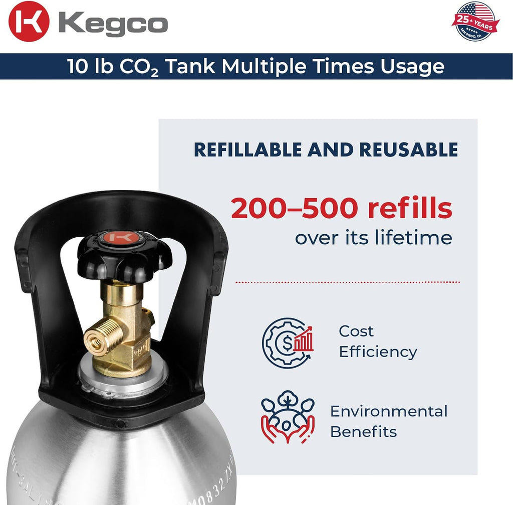 Kegco 10 lb. Aluminum Tank Co2 Cylinder