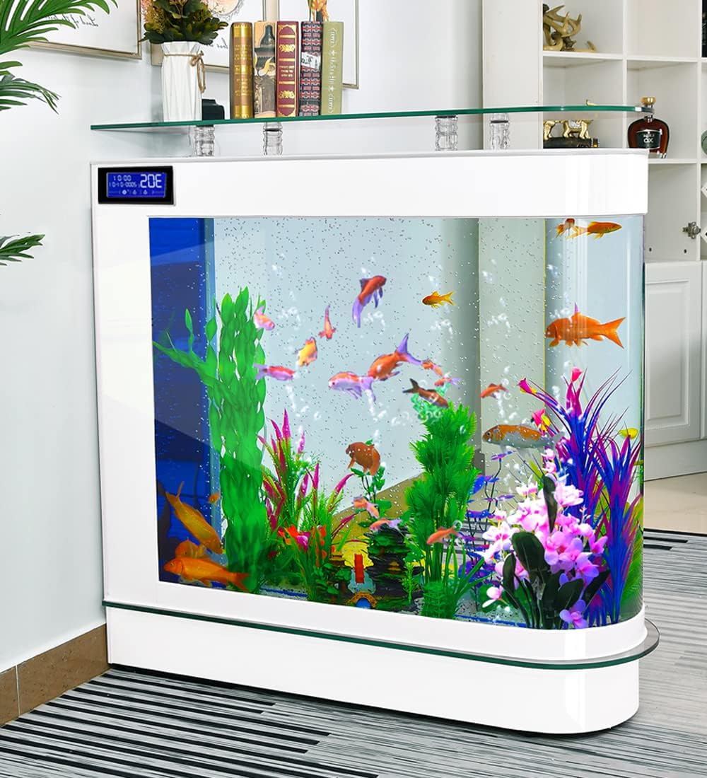Aquarium Kit Upright Luxury Large Fish Tank 124Gal Large Glass Fishbowl Glsaa bar Table