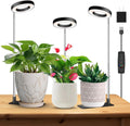 Kullinss Plant Light, 48 LEDs Full Spectrum Plant Lights for Indoor Growing, Halo Plant Light with 3/9/12H Timer, 3 Color Modes, 10 Brightness, Height Adjustable Grow Lamp for Small Plants (3 Pack)
