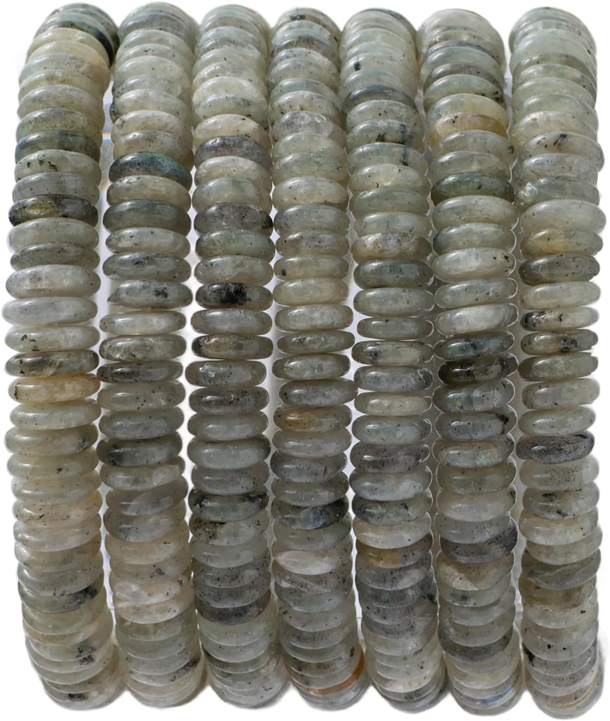 Natural Spectrolite Disk Stone Spacer Beads 6x2mm 38cm/str Flat Rondelle Loose Semi Gemstone Caps for Making Bracelets Necklace