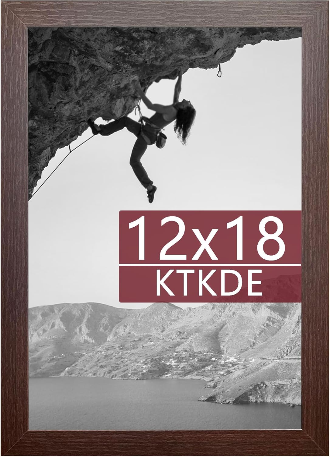 KTKDE 12x18 Picture Frame Wooden, Polished Plexiglass, Rectangle Photo Frame for Photos,Studio Gallery Wall Hanging Posters & Best gift