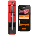 Smart Wireless Meat Thermometer with Ultra-Thin Probe, 6 Sensors Accuracy Digital Food Thermometer 0.5S Instant Read, IP67 Waterproof for BBQ, Grill, Smoker, Oven, Air Fryer,Red