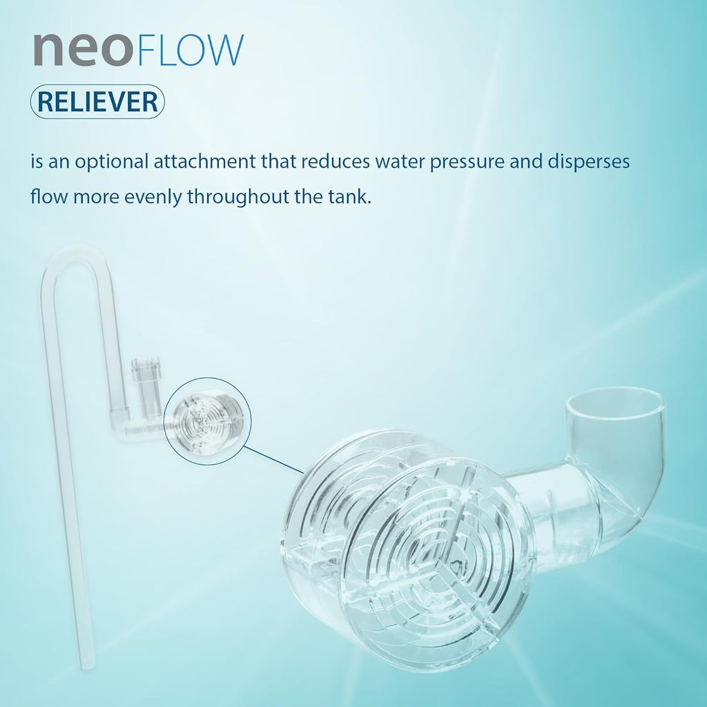 Neo Reliever - Freshwater Planted Aquarium Flow Controller for/fits Neo Flow Lily Pipes, Rimless Tank Water Flow Accessory - Medium, 13mm ID for/fits 1/2"(12/16mm) Tubing