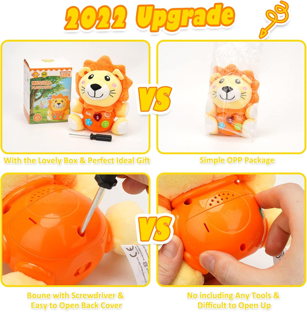 Baby Toys 6 to 12 Months - Infant Baby Musical Lion Plush Toy for Boys & Girls - Newborn to 1 Year Old