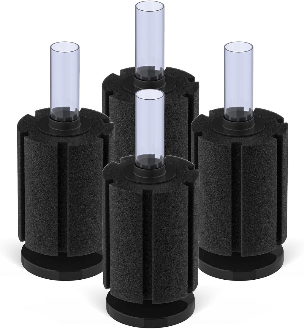 Pawfly Large Aquarium Bio Sponge Filter Quiet Betta Fry Shrimp and Small Fish Foam Filter for Fish Tank up to 50 Gallon, 4 Pack
