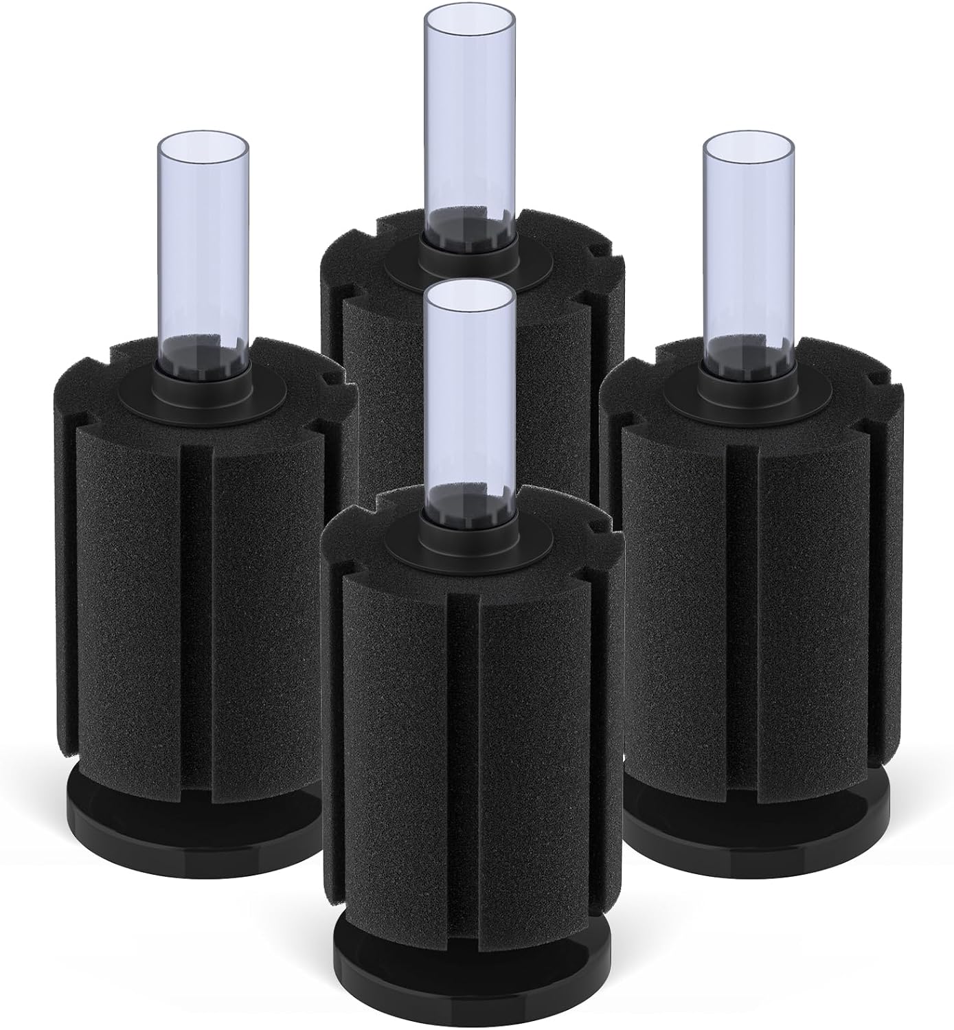Pawfly Large Aquarium Bio Sponge Filter Quiet Betta Fry Shrimp and Small Fish Foam Filter for Fish Tank up to 50 Gallon, 4 Pack