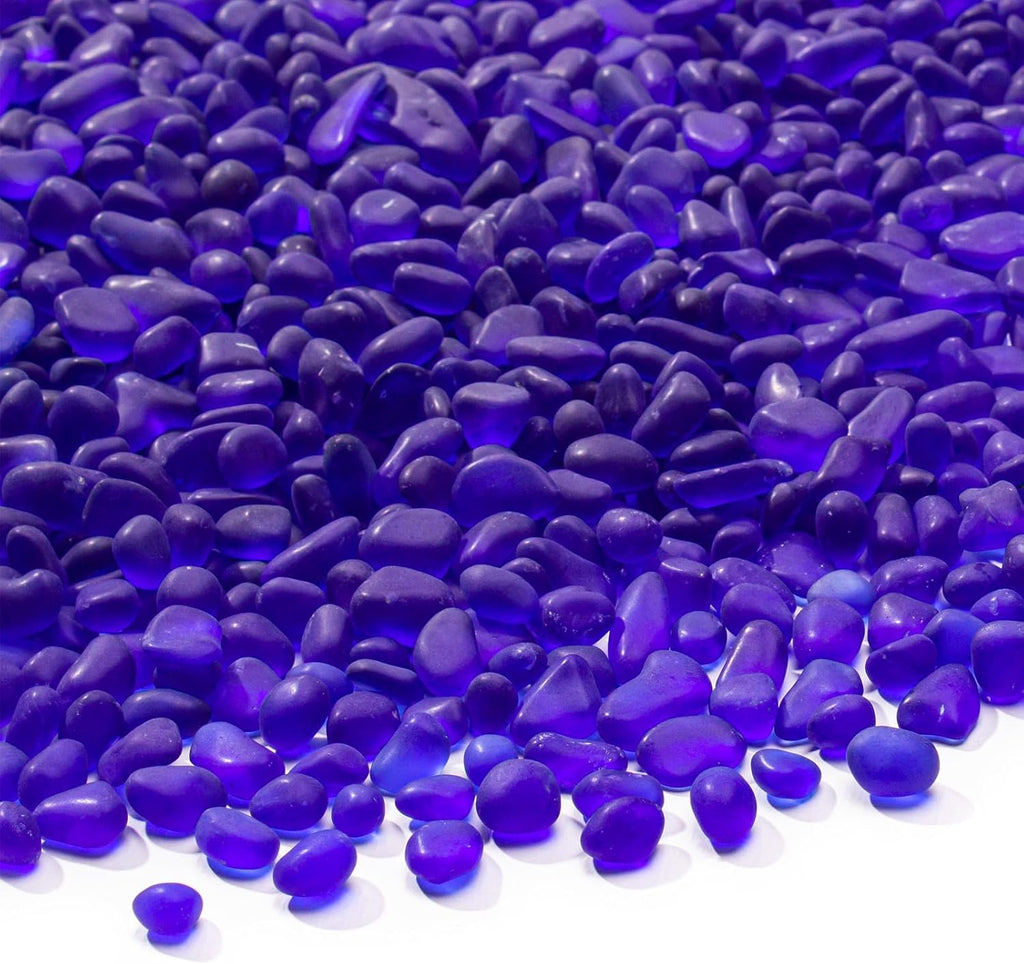 Keedolla 0.9 Lb Cobalt Blue Frosted Sea Glass Stones Fish Tank Rocks Gravel Aquarium Glass Pebbles Marbles Gemstones for Vase Fillers, DIY Crafts, and Home Decor
