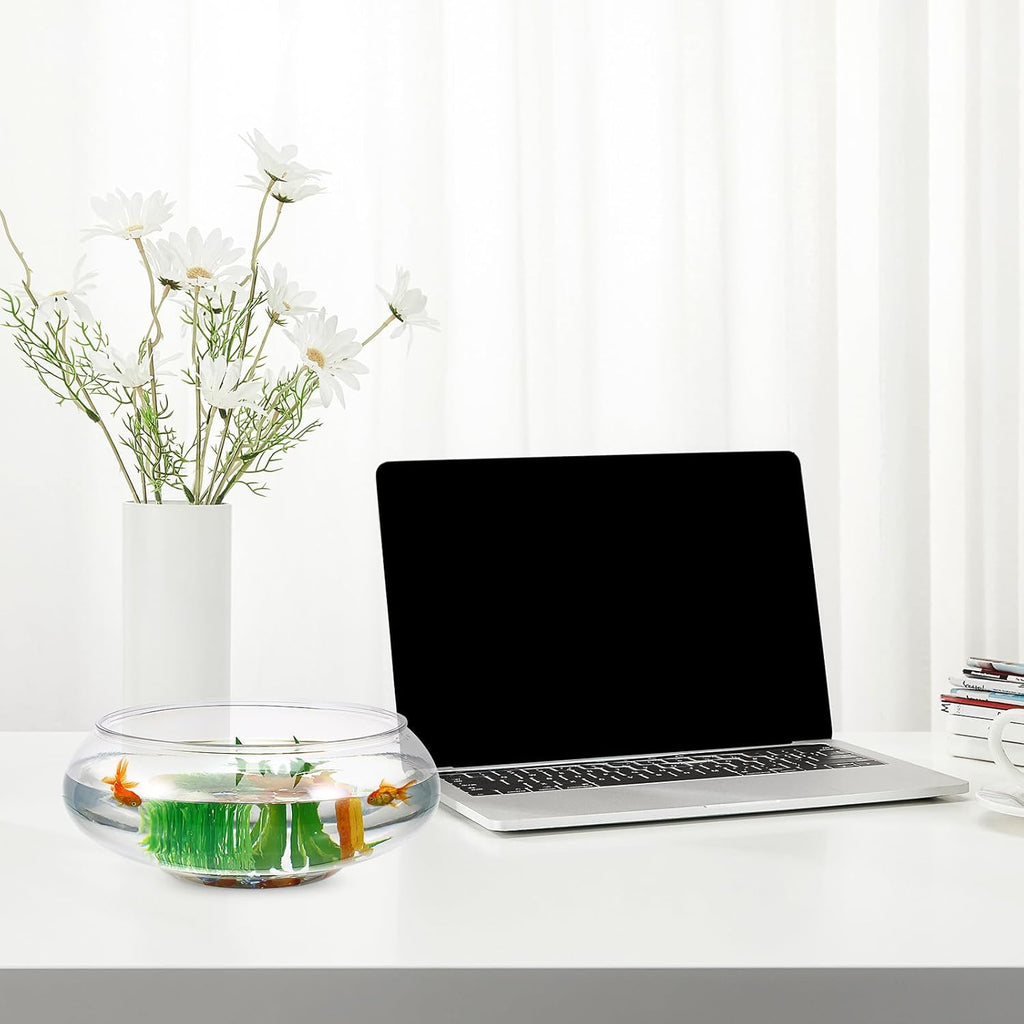 NUOBESTY Transparent Fish Tank Aquarium Plastic Desktop Fish Bowl for Office Home Goldfish Plants Supply
