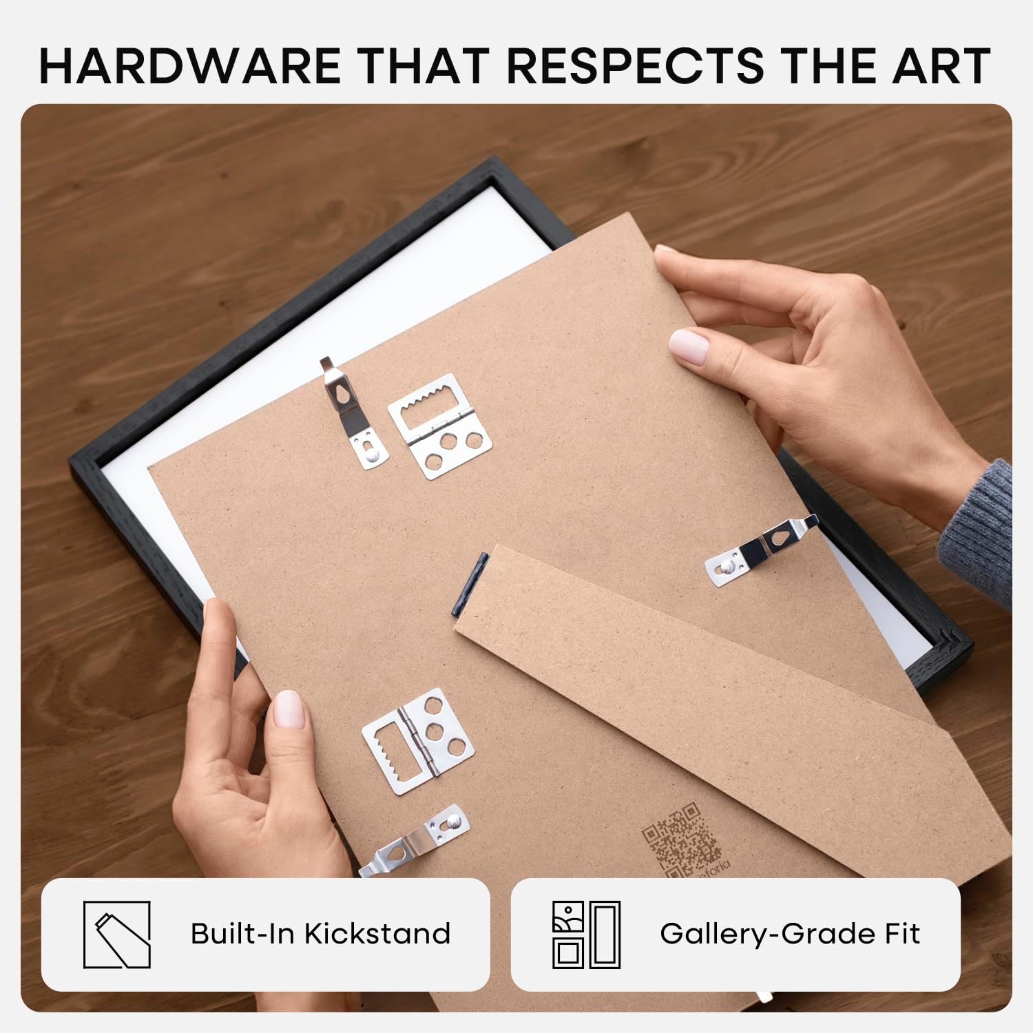 Homeforia 8x12 Black Picture Frame, High End Oak 8 x 12 Wood Frames with Mat 6 by 8 Print, 8by12 Wooden Frame Matted to 6x8 inch Photo, 12x8 Wall or Tabletop Frames, Tempered Glass, Wall Kit, Set of 2