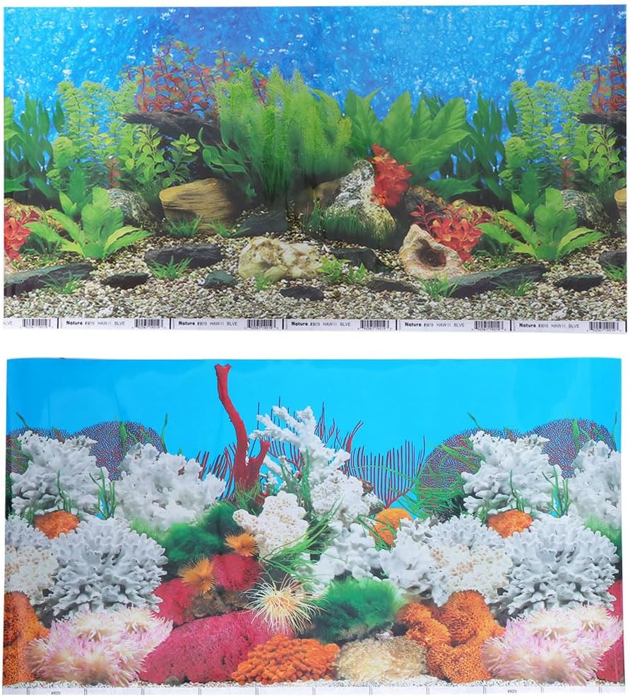 iplusmile 3D Wall Paper 3D Stickers Aquarium Background Wallpapers 10 Gallon Fish Tank Background Double-Sided Decorative Sticker Adhesive Wallpaper Picture Poster Decorate Decorations