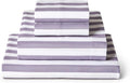 Mellanni Full Sheets Set - 4 PC Iconic Collection Bedding - Hotel Luxury, Extra Soft, Cooling Bed Sheets - Wrinkle, Fade, Stain Resistant (Full, Oxford Stripe Hazy Lilac)
