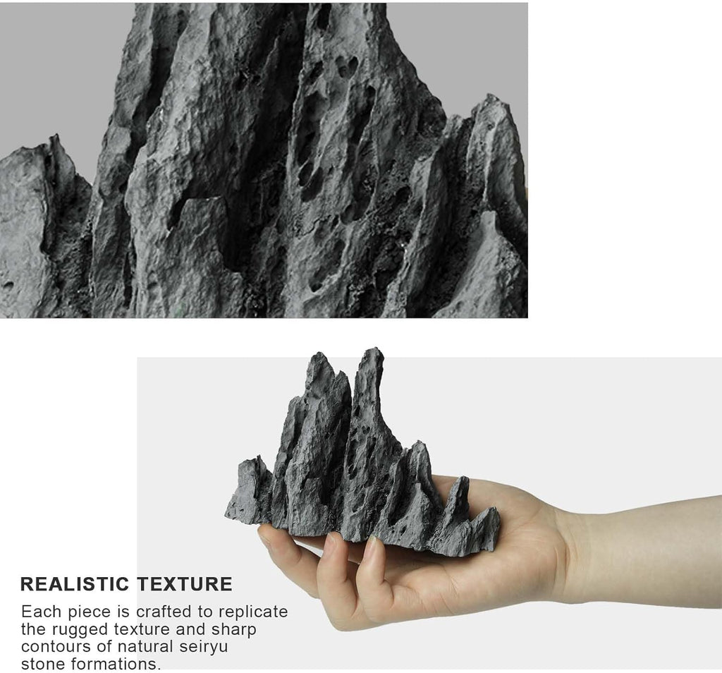 FZONE Aquarium Rocks Aquascaping, Micro Resin Seiryu Rock for Aquascaping