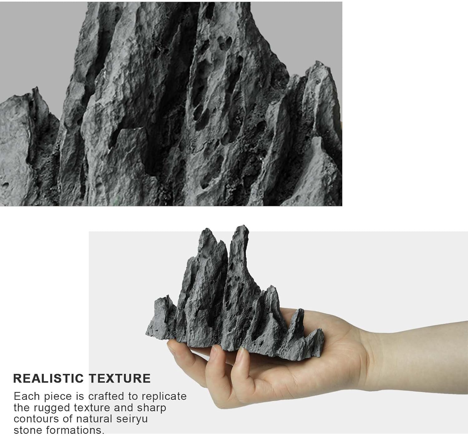 FZONE Aquarium Rocks Aquascaping, Micro Resin Seiryu Rock for Aquascaping