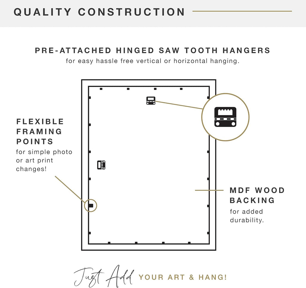 MCS Museum Poster Frame 20x28 Barnwood, Vertical & Horizontal Wall Hanging Large Picture Frame for Photos, Posters & Art Prints (1-Pack)