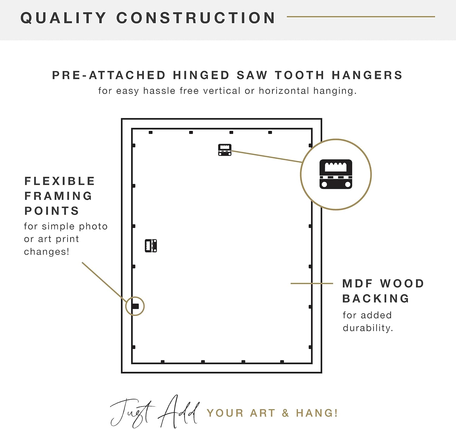 MCS Museum Poster Frame 20x28 Barnwood, Vertical & Horizontal Wall Hanging Large Picture Frame for Photos, Posters & Art Prints (1-Pack)