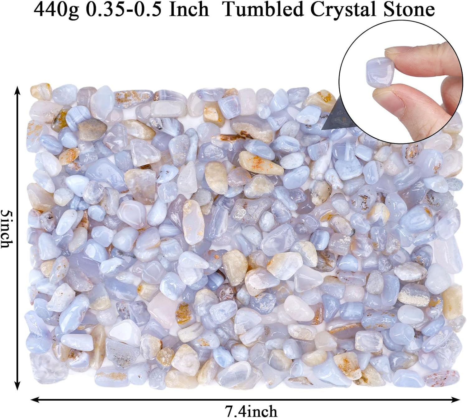 JOHOUSE Succulent Rocks,1lb Light Blue Polished Pebbles for Indoor Plants, Decorative River Rocks for Plants Indoor, Vase Fillers, Cactus Planters, Bird Bath, Fountain, Outdoor Garden Landscaping