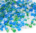 Keedolla 0.9 Lb Betta Fish Bowl Rocks Blue Green Mixed Gemstone Vase Fillers Frosted Glass Beads, Aquarium Rocks Fish Tank Gravel Stones Pebbles for DIY Crafts, Garden, Succulent Plants Decor