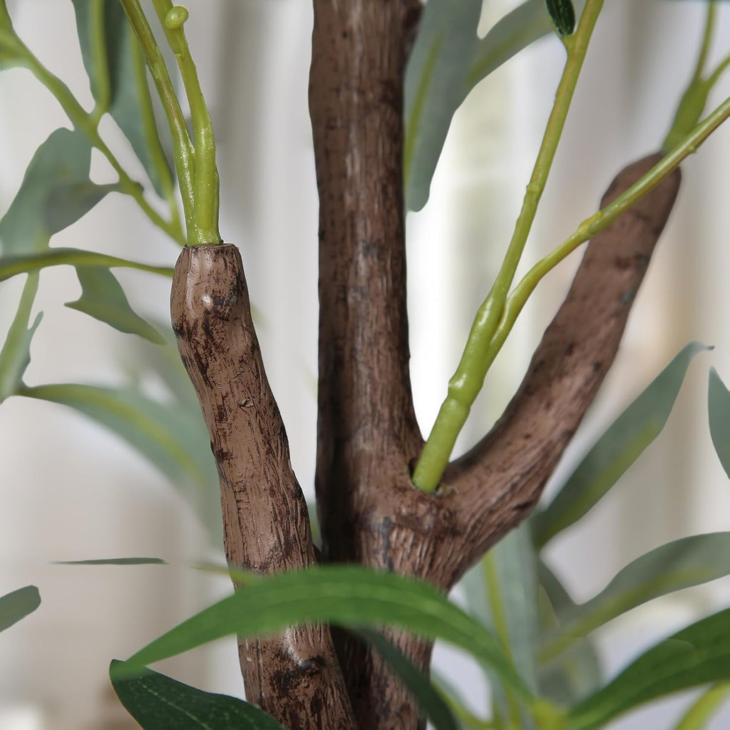Fake Olive Tree, 5FT 2Pack Tall Plants Olive Trees 60in Silk Plant with Trunk and Realistic 536 Leaves and 20 Fruits for Modern Office Home Decor Indoor