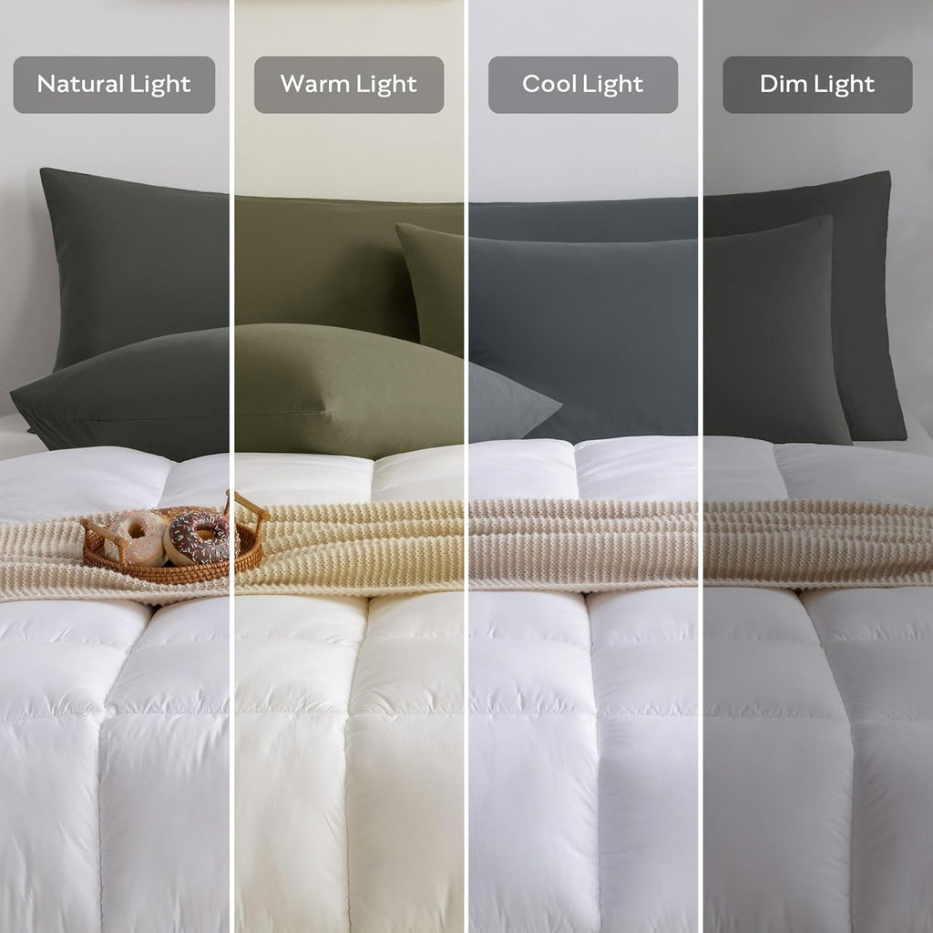 JELLYMONI Pillowcases King Set of 2 Cotton Envelope Pillow Covers Grey 20×36in Bed Pillow Cases 100% Washed Cotton Soft Breathable (Pillows are not Included)