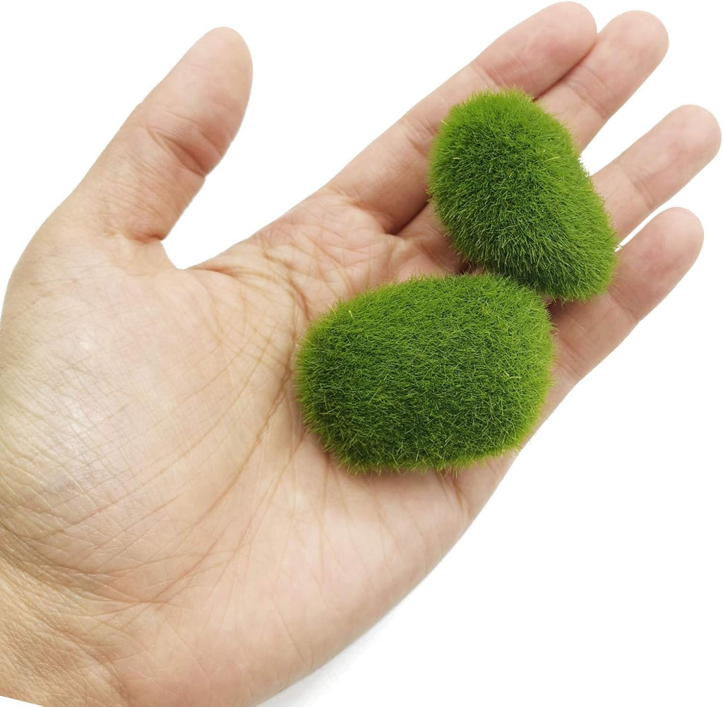 RONYOUNG 40PCS 4 Size Artificial Moss Rocks Decorative, Green Moss Balls,Moss Stones, Green Moss Covered Stones, Fake Moss Decor for Floral Arrangements, Fairy Gardens and Crafting