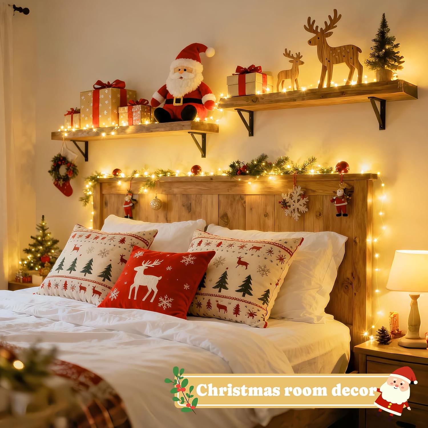 JMEXSUSS 2 Pack Fairy Lights Battery Operated with Remote, Total 400 LED 132ft Battery Powered String Lights, Christmas Twinkle Lights for Bedroom Indoor Outdoor Patio Tree Christmas Decor, Warm White