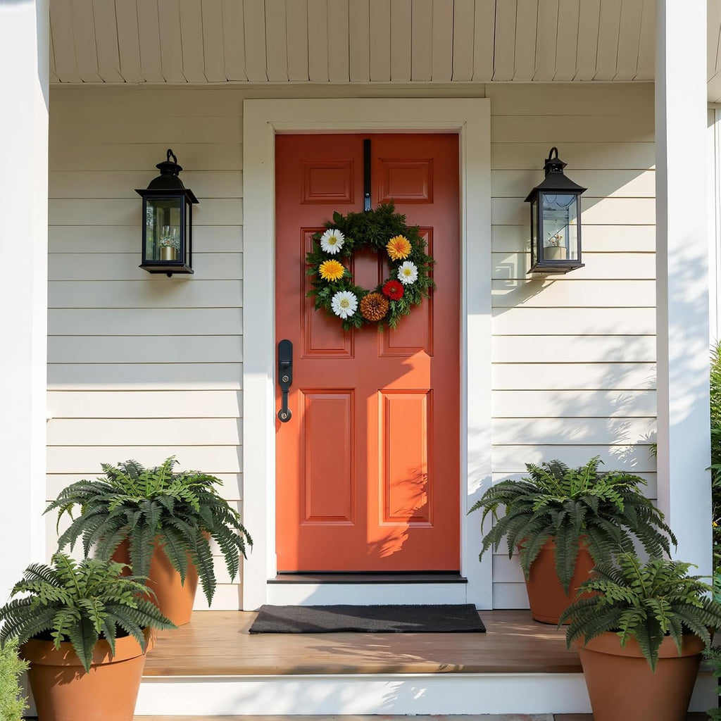 JUSTOYOU 36" Artificial Boston Fern Bush, Artificial Ferns for Outdoors Large 1 Pc with 60 Fronds Faux Ferns UV Resistant Fake Plants for Indoor and Outdoors Home Office Greenery Decor