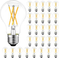LED Edison Bulb Dimmable, 2700K Soft White, A19 Clear Glass Vintage E26 LED Bulb 6W, 60 watt Equivalent, A19 Light Bulb for Ceiling Fan, 90+CRI, 600LM, 24 Pack