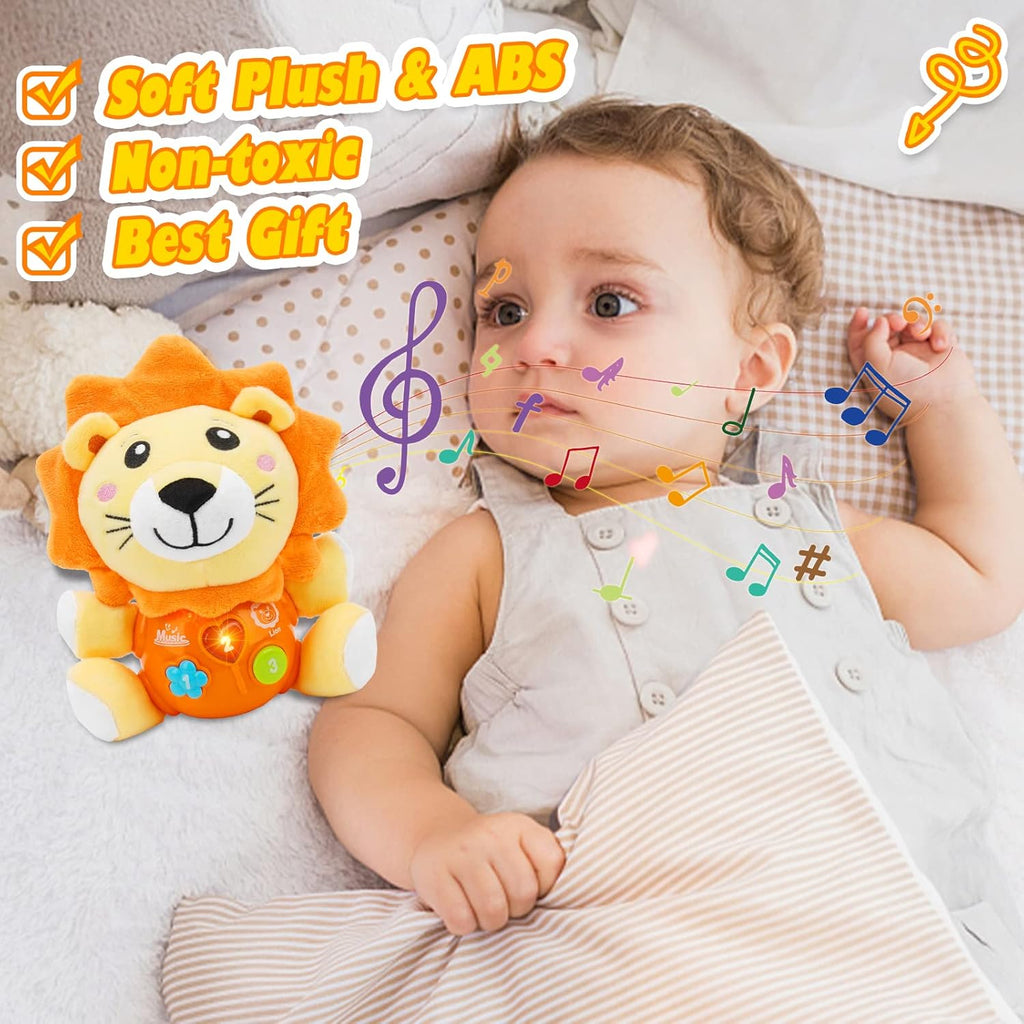 Baby Toys 6 to 12 Months - Infant Baby Musical Lion Plush Toy for Boys & Girls - Newborn to 1 Year Old
